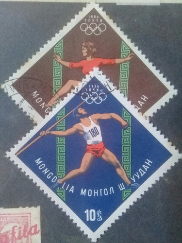 Estampillas Juegos Olimpicos Mongolia Circa 1965 1