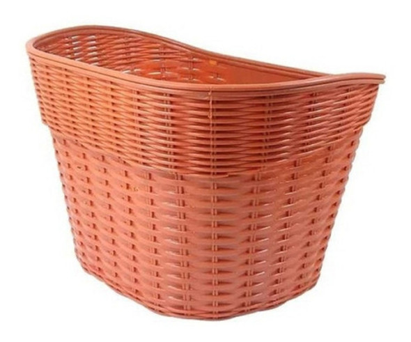 Canasto Plástico Para Bicicletas - Simil Mimbre Marrón Claro 1