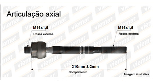 Puntero Cremallera Volkswagen Bora/vento/tiguan 16/16 310mm 0