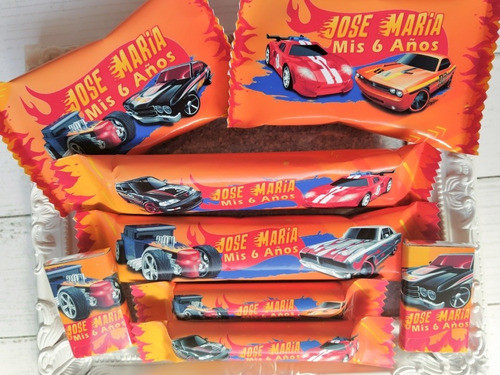 Golosinas Personalizadas Hot Wheels Candy Bar 40 Golosinas. 0