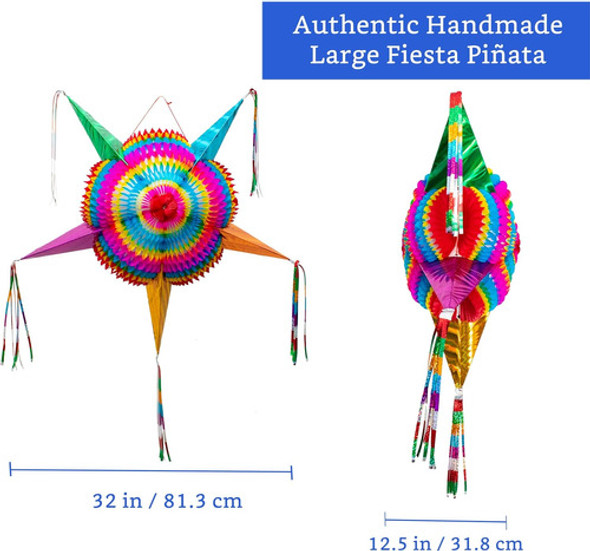 Piñata Estrella Mexicana Auténtica De 81 Cm Para Cumpleaños 1