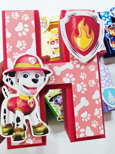 Letras 3d Personalizadas Paw Patrol 1