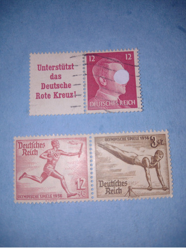 Alemania 3er Reich Setenant Estampillas Zisamendruke Lote2 + 0