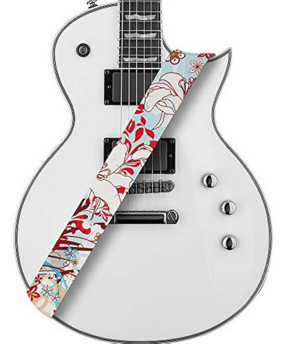Amumu Correa De Guitarra White Lily Flower Light Blue Poliés 0