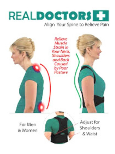 Corrector Postura New Real Doctors Dorso Lumbar Hombros Imán 1
