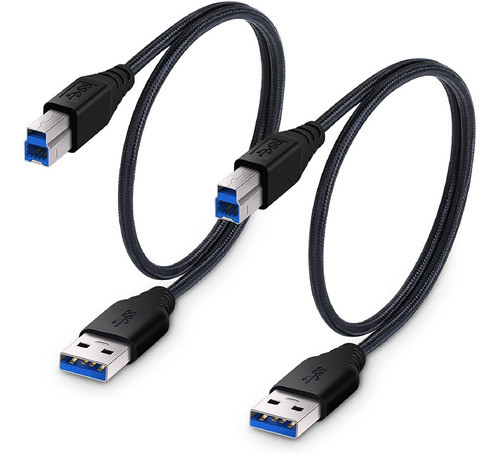 Cable Besgoods Usb 3.0 A A B, 1.5 Pies/2 Cables/negro 0