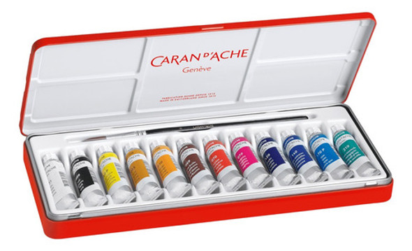 Tinta Guache Caran D'ache Studio Tubo Com 12 Cores 1