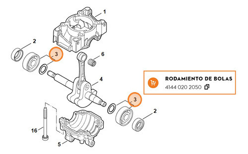Juego De Rulemanes Stihl Original P Soplador Sh / Bg 86 Mj 1