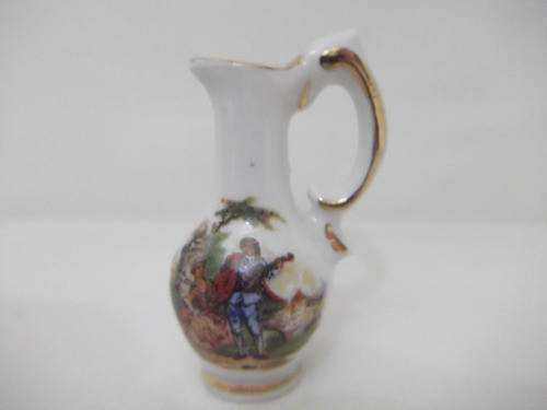 B. Antigo- Ânfora Ou Jarrinha Miniatura Limoges Cena Galante 0