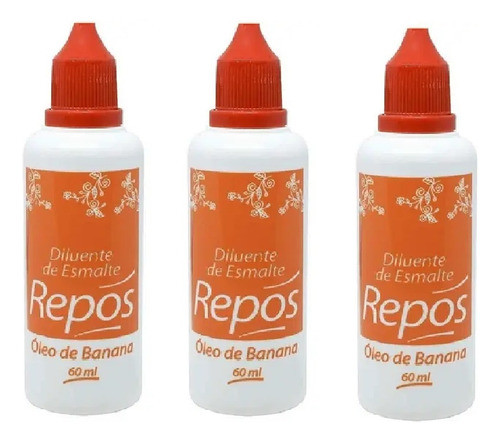 Repos Diluente De Esmalte Óleo De Banana Kit 3un De 60ml 0