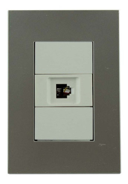 Llave Armada 1 Toma Telefonico Con Tapa Plata Jeluz Platinum 0 Llave Armada 1 Toma Telefonico Con Tapa Plata Jeluz Platinum 0