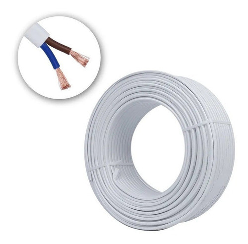 Cable Vaina Plana 2x1 Mm X100 Metros Extraflexible Blanco 0