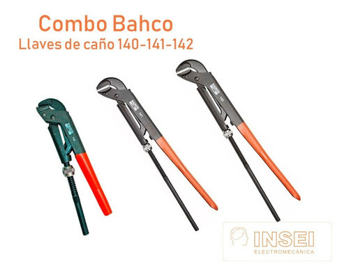 Combo Bahco Llaves De Caño 140-141-142 - Insei 1