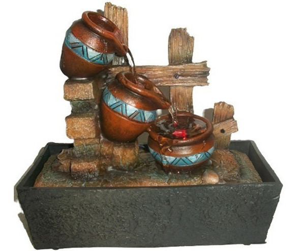 Fuente De Agua Feng Shui C/ Luz! De Interior 21 Cm X 20 0