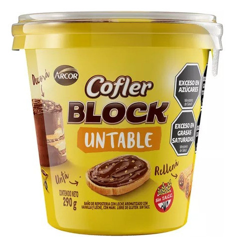 Relleno Untable Cofler Block Chocolate X 290 Grs - La Botica 0