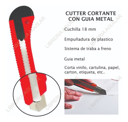 Cutter Cortante Con Guia Metal Freno Traba Filo 18mm Cuota 1