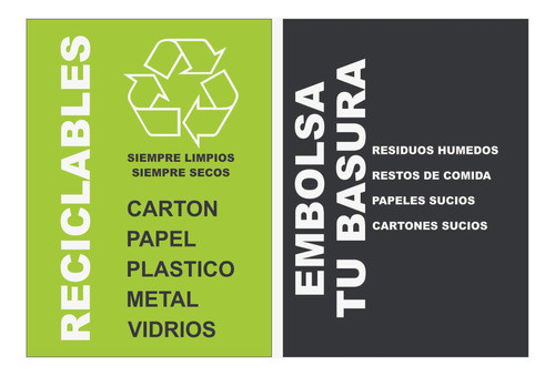 Calcos P/tachos Separación Basura Reciclables Y Residuos 0