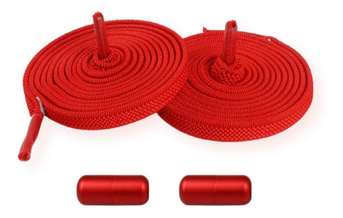 Cadarço Elástico Tênis Plano Com Cápsula - Vermelho 100cm 0