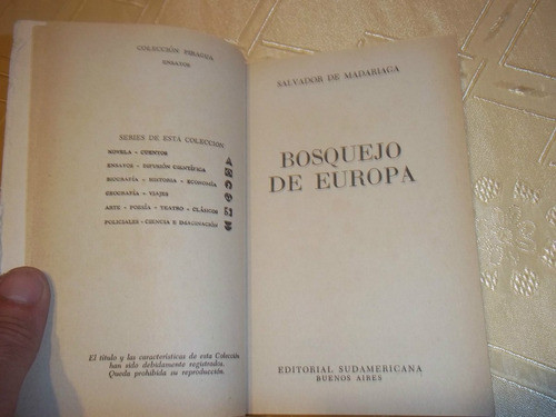 Bosquejo De Europa - Salvador De Madariaga-coleccion Piragua 1