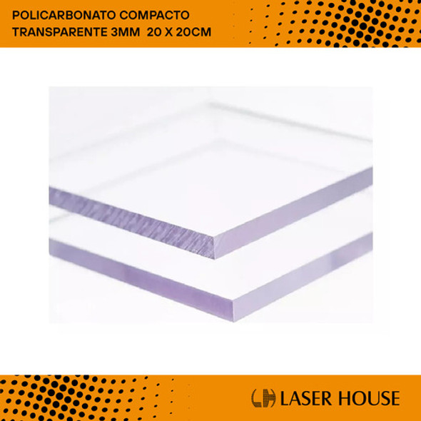 Policarbonato Compacto Plancha Transparente 3 Mm / 20x20 Cm 1
