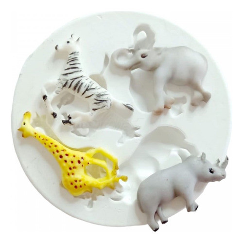 Molde De Silicone Animais Do Safari 4 Cav 0
