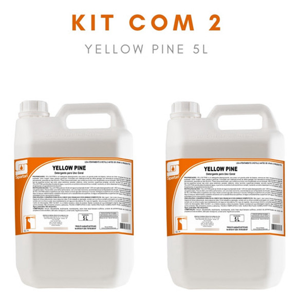 Kit C/ 2 Detergente Desengraxante Neutro Yellow Pine 5l 1