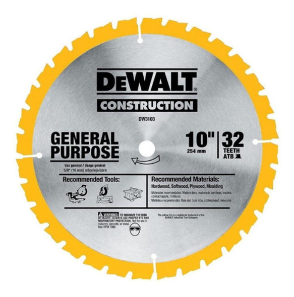 Hoja Sierra Dewalt 10x40x5/8  Uso General Melamina - Ynter I 0