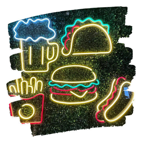 Cartel Combo Comida Rápida Neon Led Acrilico Transparente 0