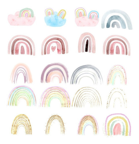 Kit Digital 102 Cliparts + 31 Fondos - Arcoiris Nordicos 01 1