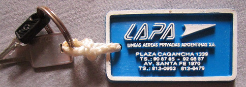 Llavero Dea Avion Aerolínea Argentina Lapa 0