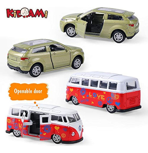 Kidami Die-seet Metal Toy Cars Conjunto De 5, Puertas Abiert 1
