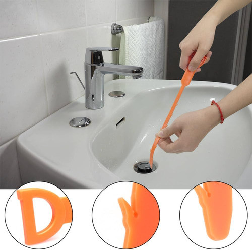 Herramienta Limpieza Pelos Ducha Drenaje 63cm 3 Unidades 1