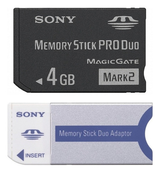 Tarjeta De Memoria Pro Duo 4gb + Adaptador Pro Duo 0