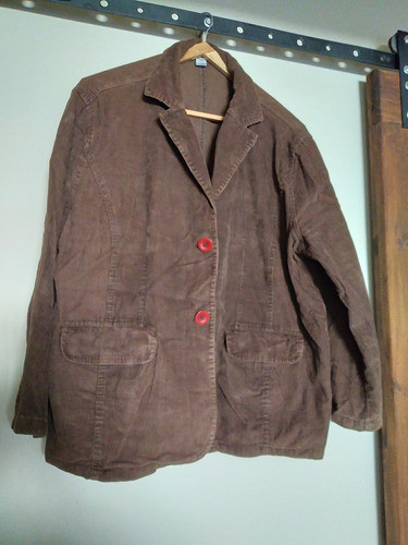 Saco, Blazer De Corderoy Color Marrón Talle 7, Grande 1