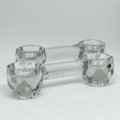 Posacubiertos Con Salero / Pimentero Cristal Facetado Checo 0