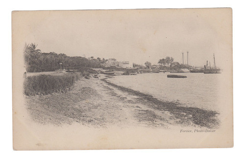 Africa Antigua Postal Fotografia B&w Costa De Dakar Vintage 0