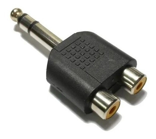 Ficha Adaptador Macho 6,5 Stereo A 2 Hembras Rca X 10u 0