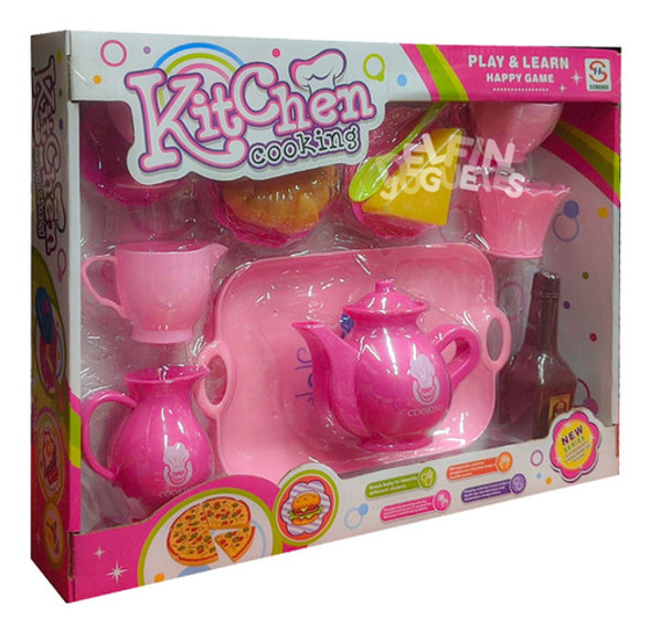 Juego De Te + Bandeja Juguete Tetera Accesorios 0