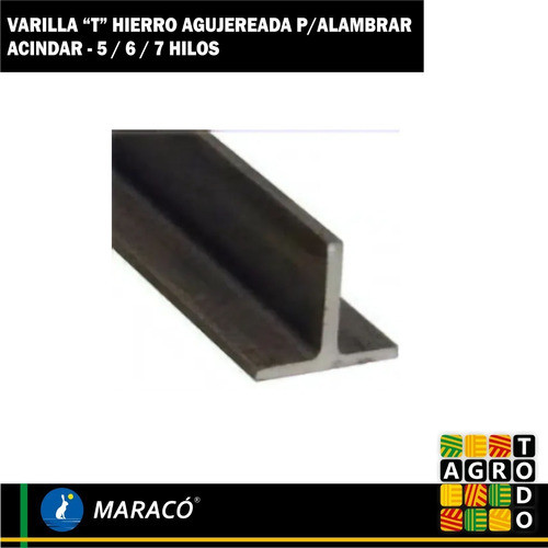 Varilla T Hierro Agujereada Acindar Alambre 5/6/7 Hilos 0044 1