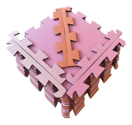 Kit 45 Tatames Eva Bebê Tons De Rosa - 50x50x1 Cm Econômico 1