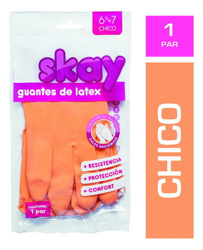Guantes P/lavar Platos Skay Anatomico Chico 6 Y 1/2. 7 0