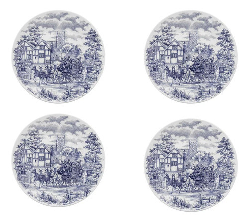 Plato Llano 26 Cm Diseño Cena Inglesa X 4 1