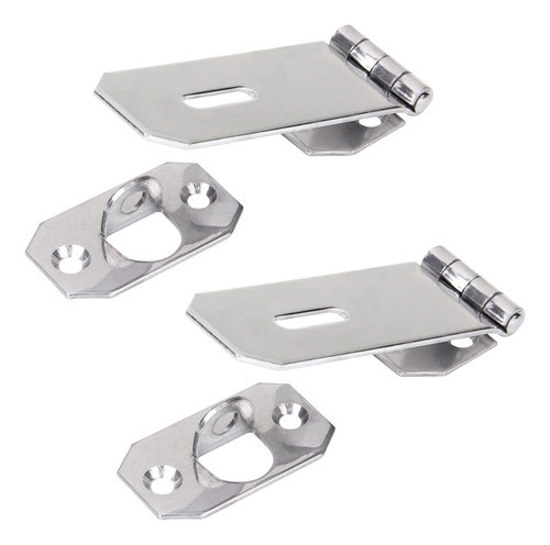 Par De Porta Cadeados Inox 7,5cm Portão Janela Baú Caixa 0