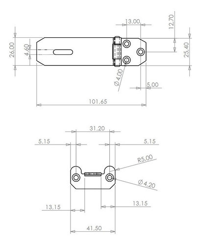 Par De Porta Cadeados Inox 7,5cm Portão Janela Baú Caixa 1
