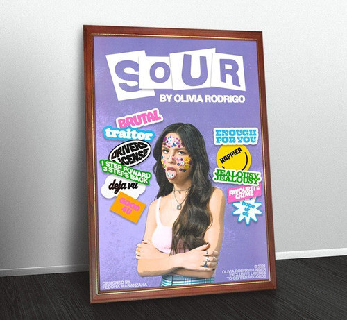 Olivia Rodrigo Poster Album Sour En Cuadro Para Colgar 0