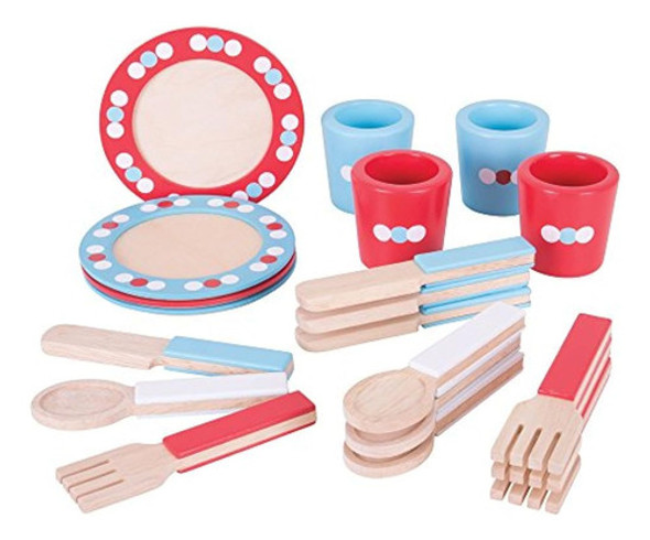 Set De Vajilla De Madera Bigjigs Toys - Juegos De Simulación 1