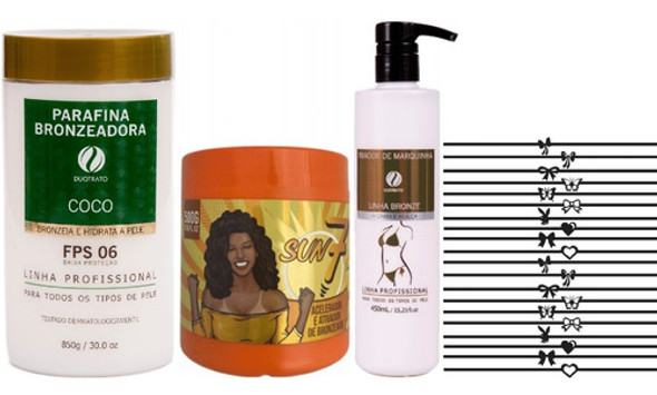 Parafina Coco + Sun 7 + Fixador Duotrato+ Cartela Fita Perna 0