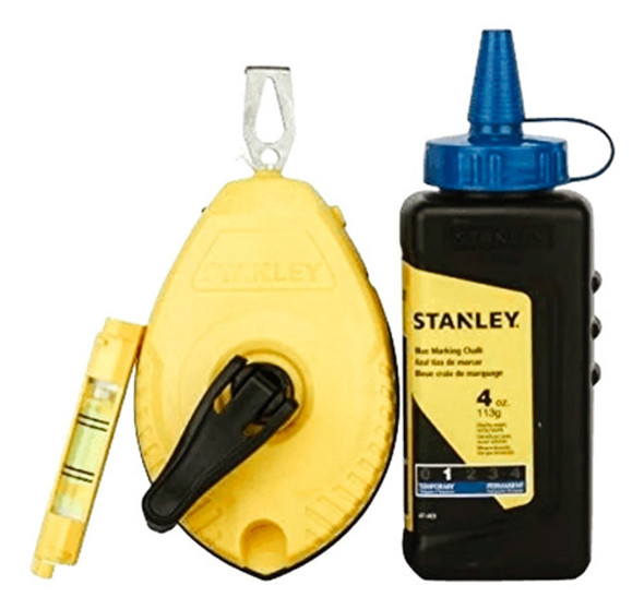 Chocla Plomada Trazadora + Tiza + Burbuja Nivel Stanley Prof 1