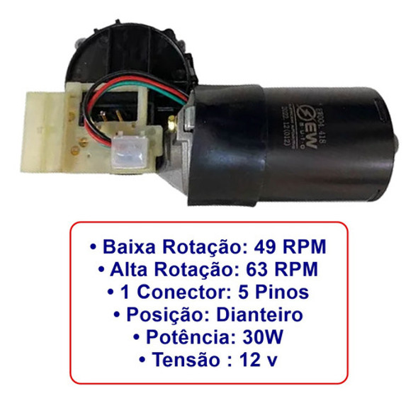 Motor Limpador Parabrisa Palio Siena Strada Dobro 5 Pinos 1