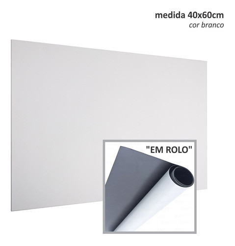 Lousa Magnética Branca 40x60cm  Em Rolo  - Fixação Adesiva 0